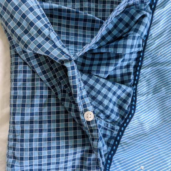 Tailorbyrd Collection Blue Check Button Down - Picture 4 of 6